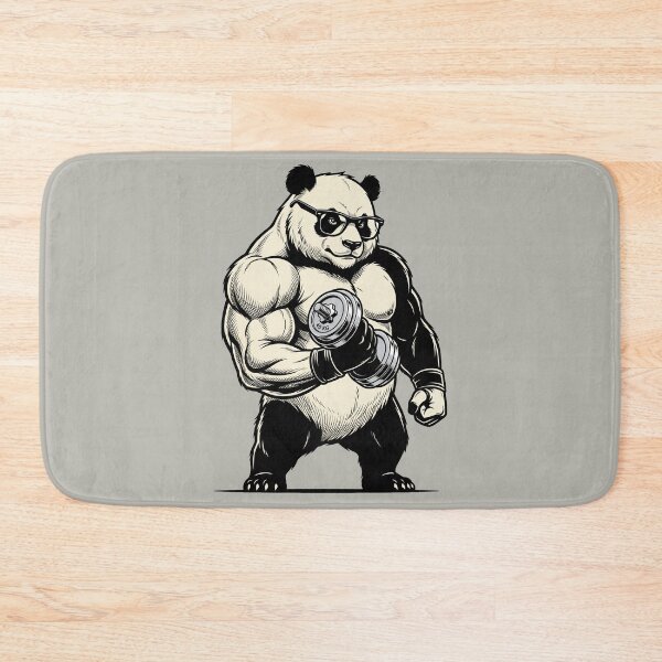 Item preview, Muscular Panda Lifting Dumbbell - Gym Fitness Art designed and sold by seven things shop.