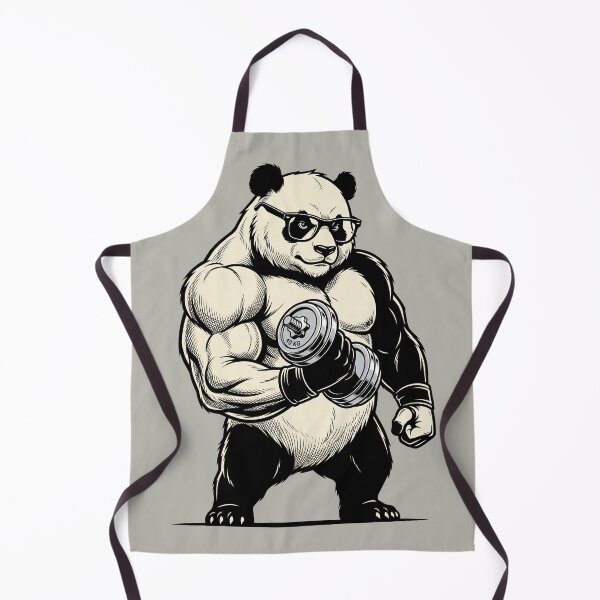 Item preview, Muscular Panda Lifting Dumbbell - Gym Fitness Art designed and sold by seven things shop.