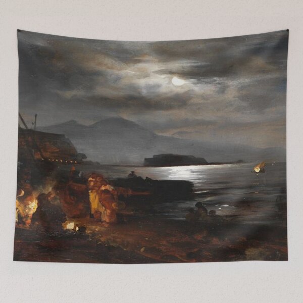 Item preview, Nocturnal, Moonlit Coastline near Naples designed and sold by SharonTheFirst.