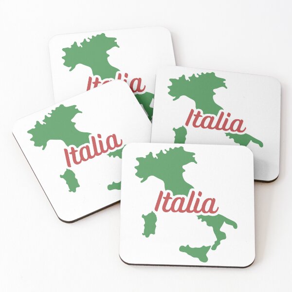 Item preview, Italia Map – Green Boot Shape with Red Italia Text designed and sold by EmeraldeaArt.
