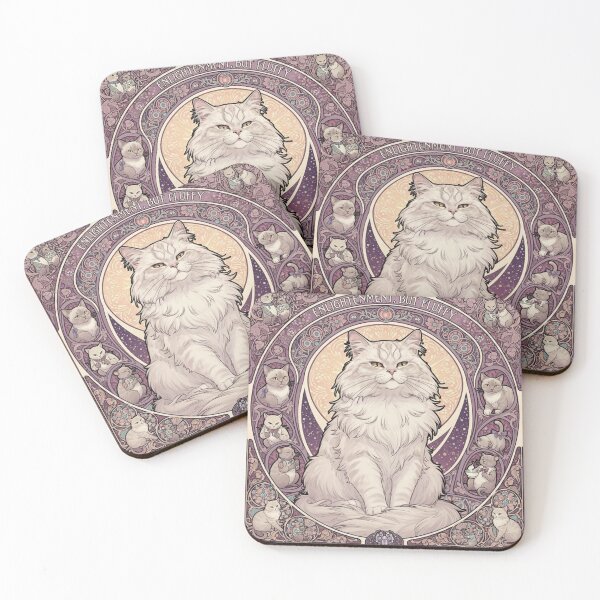 Item preview, Enlightenment - But Fluffy | Art Nouveau Spiritual Cat Design designed and sold by ArtNouveauCats.
