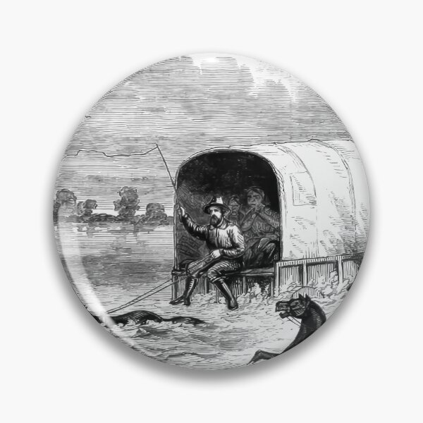 Item preview, Emigrants Crossing Platte River Wagon Train 1859 Illustration designed and sold by TheSoulOfArt.