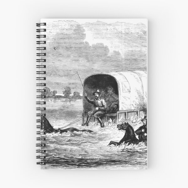 Item preview, Emigrants Crossing Platte River Wagon Train 1859 Illustration designed and sold by TheSoulOfArt.