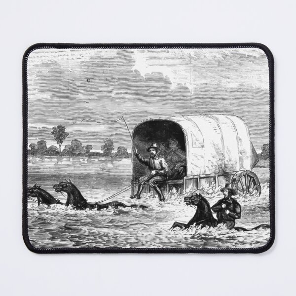 Item preview, Emigrants Crossing Platte River Wagon Train 1859 Illustration designed and sold by TheSoulOfArt.