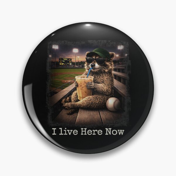 Item preview, Raccoon I Live Here Now Lazy Baseball Fan Meme designed and sold by DeJuasLincoln.