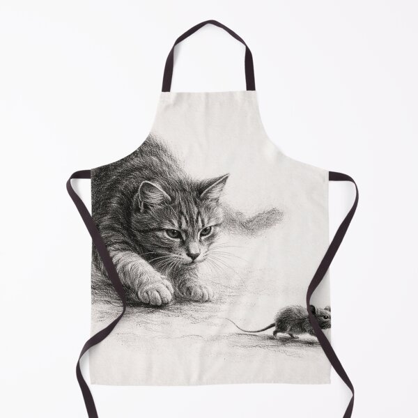 Item preview, Cat Hunting Mouse Charcoal Sketch | Minimal Animal Drawing designed and sold by DrizzyV.