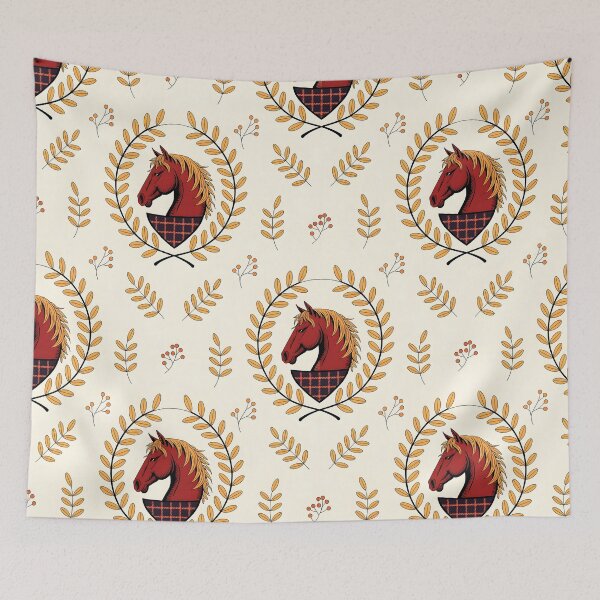 Item preview, Beautiful farmhouse horse design, seamless pattern designed and sold by LeedsArtStudio.