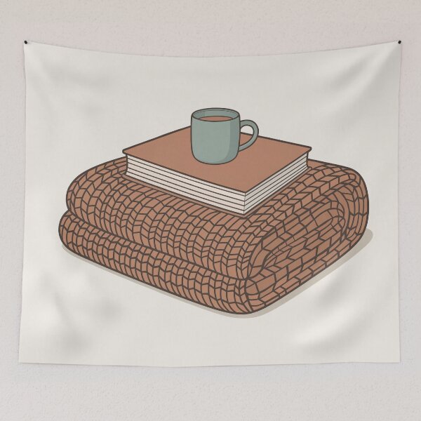 Item preview, Cozy Reading Blanket Book and Mug designed and sold by TrendMorphic.
