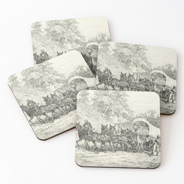 Item preview, Civil War Supply Train Horses Wagon Vintage Illustration designed and sold by TheSoulOfArt.