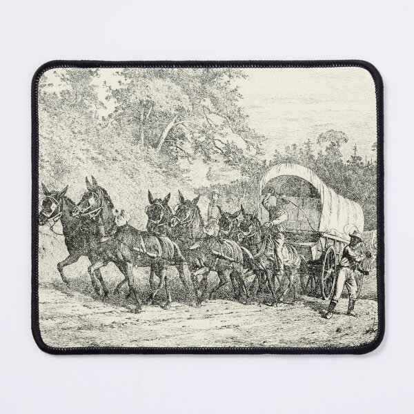 Item preview, Civil War Supply Train Horses Wagon Vintage Illustration designed and sold by TheSoulOfArt.