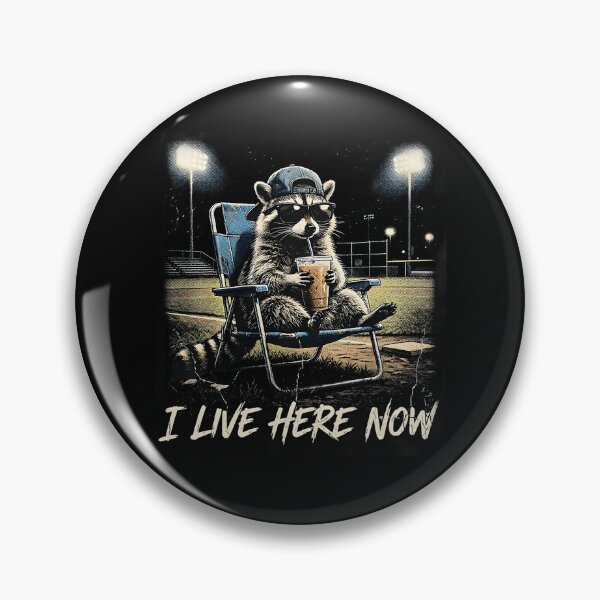 Item preview, Raccoon I Live Here Now Funny Baseball Field Meme designed and sold by DeJuasLincoln.