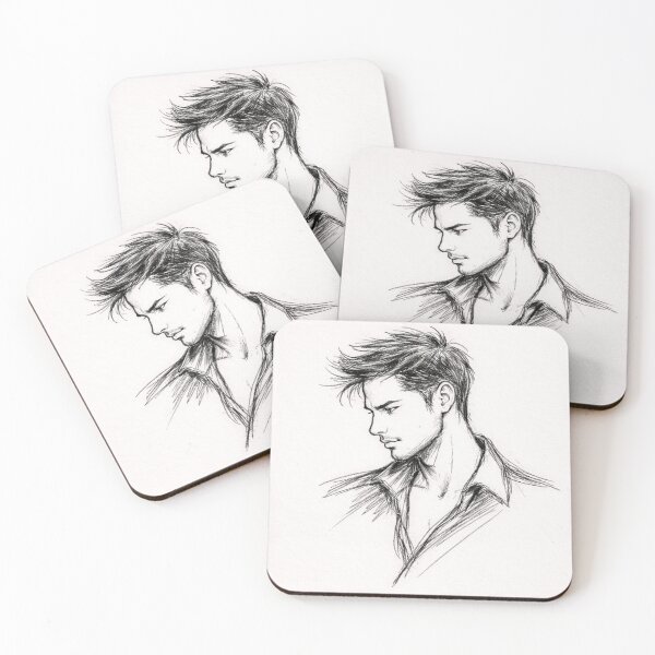 Item preview, Minimal Man Sketch | Charcoal Male Portrait Line Art designed and sold by DrizzyV.
