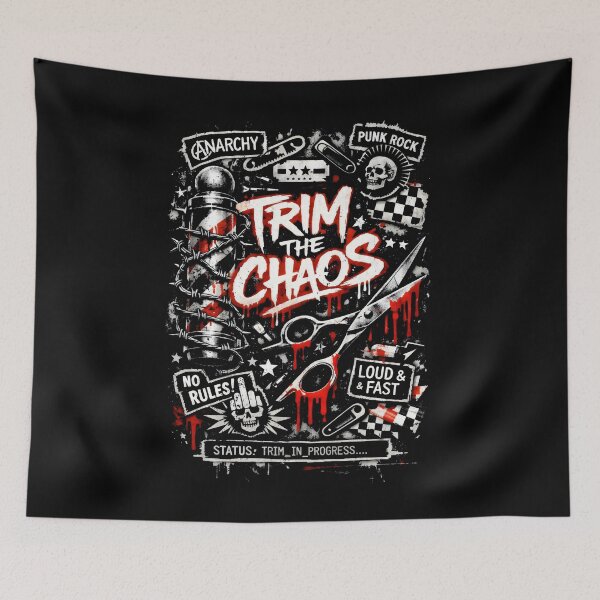 Item preview, Trim The Chaos Barber Shop Grungy Art designed and sold by SplashTastic.