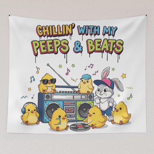 Item preview, FUNNY hip hop easter Chillin’ With My Peeps & Beats designed and sold by Uglyandcute.
