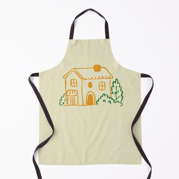 Item preview, Family House Doodle – Orange and Green Garden Line Art designed and sold by EmeraldeaArt.