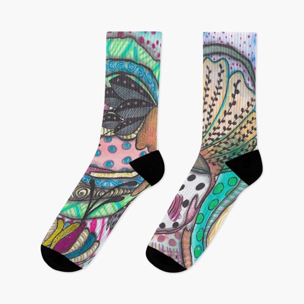 Item preview, Quirky Abstract Nature | Colorful Zentangle Pattern Art designed and sold by ColorWander.