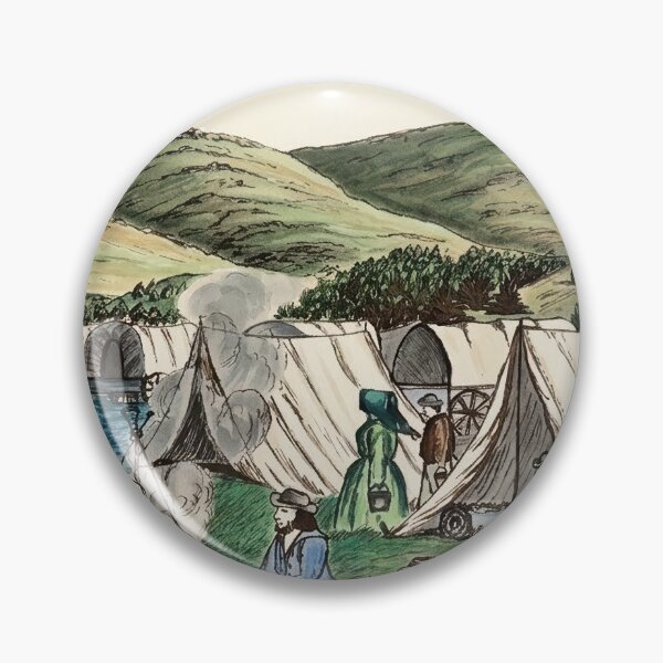 Item preview, Humboldt River Wagon Camp 1859 Pioneer Life Illustration designed and sold by TheSoulOfArt.