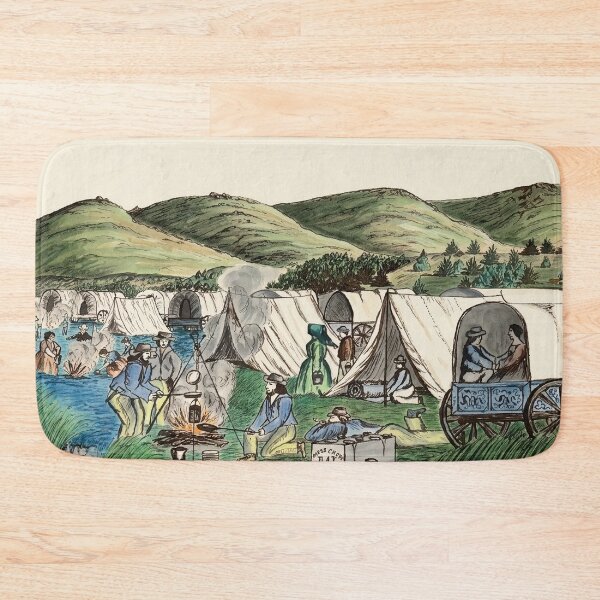 Item preview, Humboldt River Wagon Camp 1859 Pioneer Life Illustration designed and sold by TheSoulOfArt.