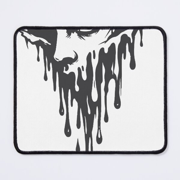 Item preview, High-contrast black and white illustration of a melting, dripping face revealing a single intense eye. Evokes surreal horror, mystery and melancholy with an urban tattoo designed and sold by Dejbar.