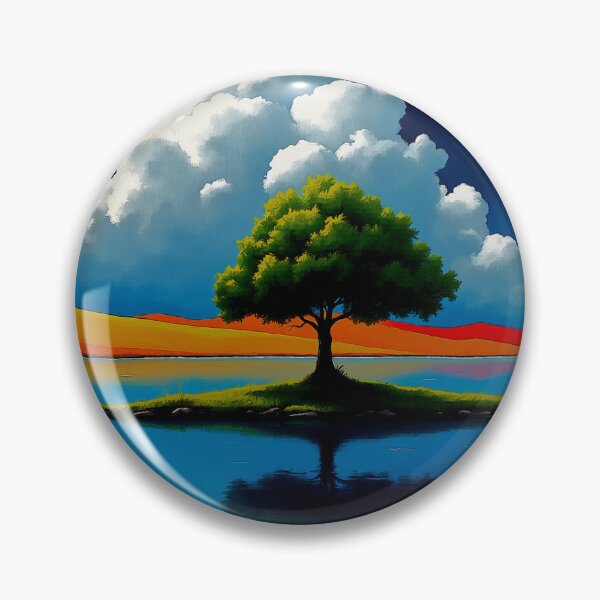 Item preview, Lonely Tree on a Dreamlike Island – Surreal Night Landscape designed and sold by Gabi.Media.