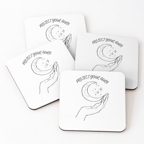Item preview, Protect Your Aura - Minimalist Celestial Moon Hand Line Art designed and sold by Aura.Prints.