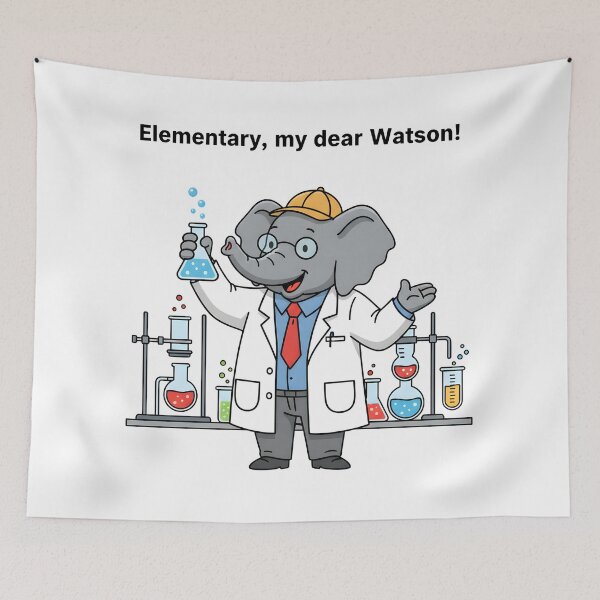 Item preview, Cute Elephant Scientist Funny Chemistry Cartoon Design. designed and sold by The-T-In-Retro.