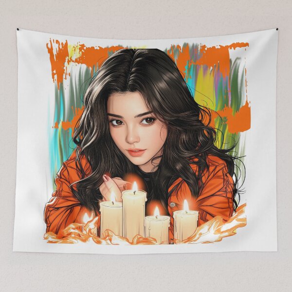 Item preview, Candle Light Anime Girl – Cozy Aesthetic Portrait, Soft Glow Fantasy Illustration, Relaxing Mood Art designed and sold by ChenEngEng.