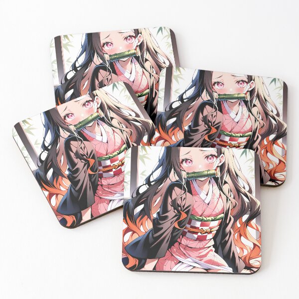 Item preview, Nezuko Kamado Demon Slayer Shy Kimono Bamboo Grove Portrait designed and sold by PMartistStudio.