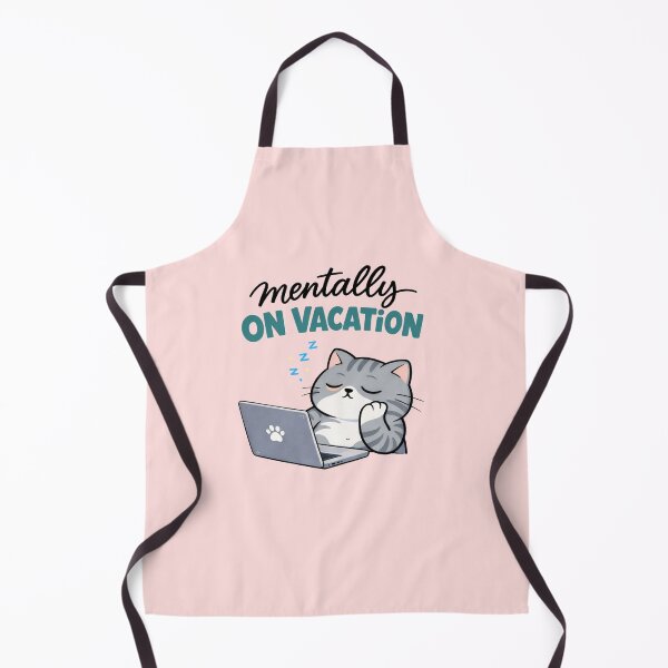 Item preview, Mentally On Vacation Gray Cat – Work From Home Burnout Meme designed and sold by Mindworx21.