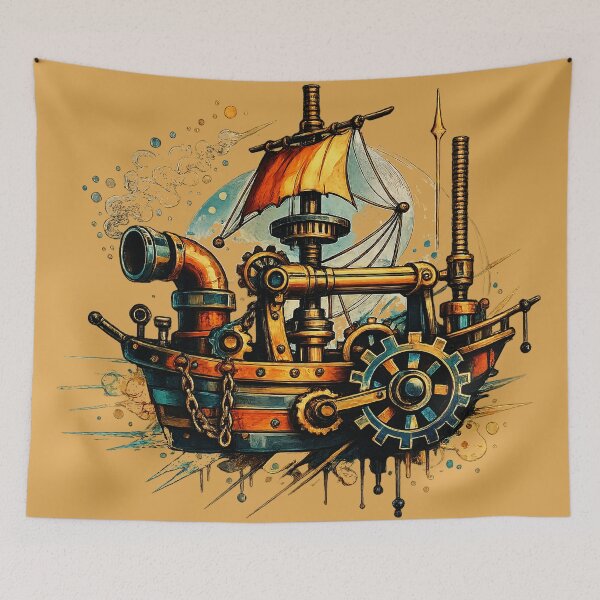 Item preview, Steamborne Dreamship - The Clockwork Mariner designed and sold by Jani-art-world.