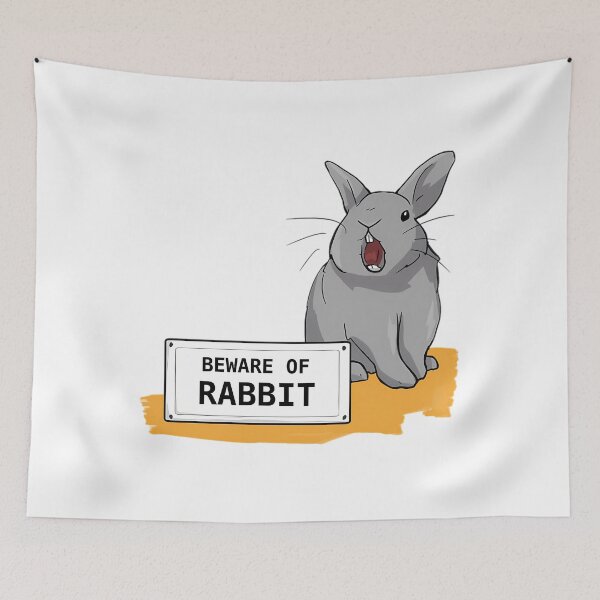 Item preview, Funny Angry Bunny Retro Danger Sign Art designed and sold by ylodecdtv11.