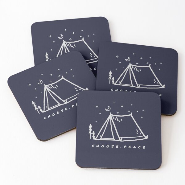 Item preview, Camping Under Stars Design – Choose Peace Minimal Nature Aesthetic designed and sold by Slow Vibes Designs.