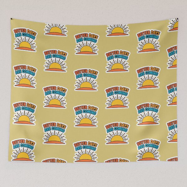 Item preview, Better Days Are Coming Sunrise Motivation Sticker designed and sold by LumereAndCoeur.