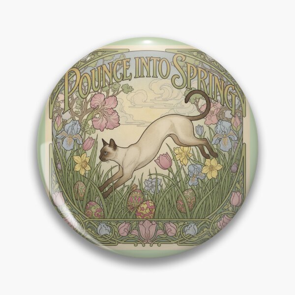 Item preview, Pounce into Spring | Art Nouveau Spiritual Cat Design Sticker Tote Bag designed and sold by ArtNouveauCats.