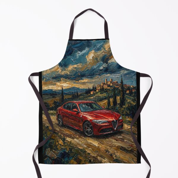 Item preview, Dynamic impasto painting of a red Italian sports sedan designed and sold by RevUpDesign.