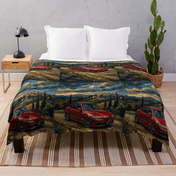 Item preview, Dynamic impasto painting of a red Italian sports sedan designed and sold by RevUpDesign.
