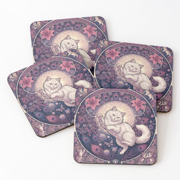 Item preview, Divine Mischief | Art Nouveau Spiritual Cat Design designed and sold by ArtNouveauCats.