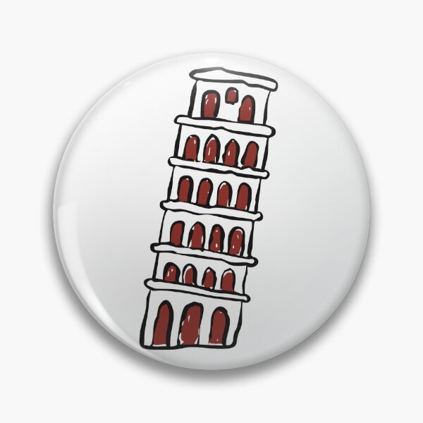 Item preview, Leaning Tower of Pisa Doodle – Simple Line Art Illustration designed and sold by EmeraldeaArt.