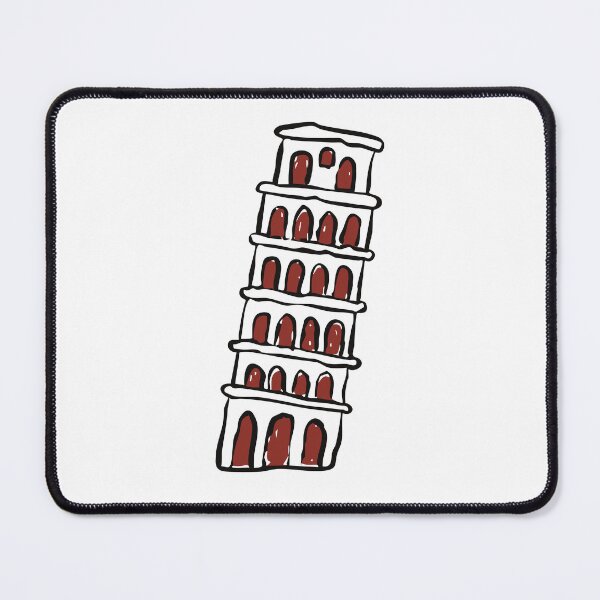 Item preview, Leaning Tower of Pisa Doodle – Simple Line Art Illustration designed and sold by EmeraldeaArt.