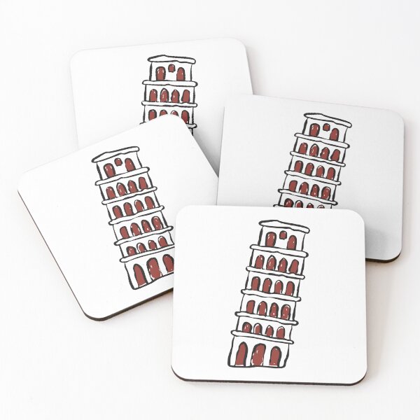 Item preview, Leaning Tower of Pisa Doodle – Simple Line Art Illustration designed and sold by EmeraldeaArt.