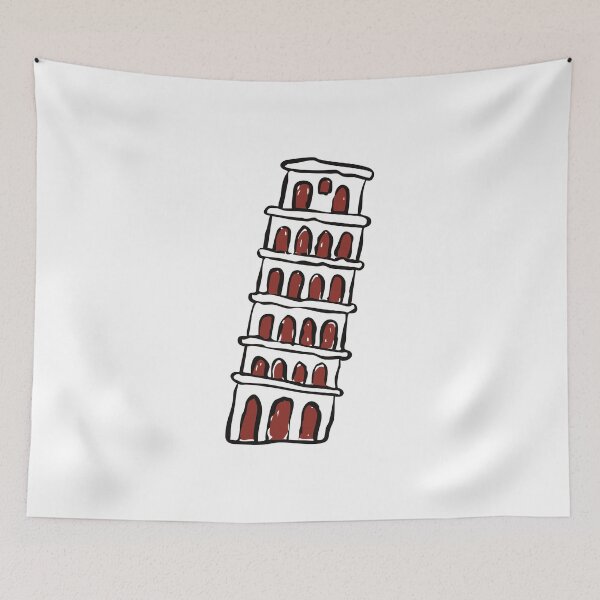 Item preview, Leaning Tower of Pisa Doodle – Simple Line Art Illustration designed and sold by EmeraldeaArt.