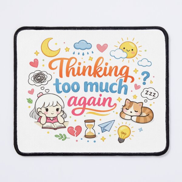 Item preview, Thinking Too Much Again Cute Aesthetic Overthinking Quote Design designed and sold by Sanika arts .