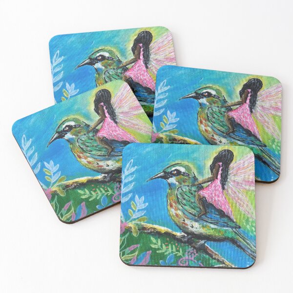 Item preview, Bee-Eater Fairy Cushion Cover – Magical Bird Art for Children’s Rooms designed and sold by Nikkiart24.redbubble.com.