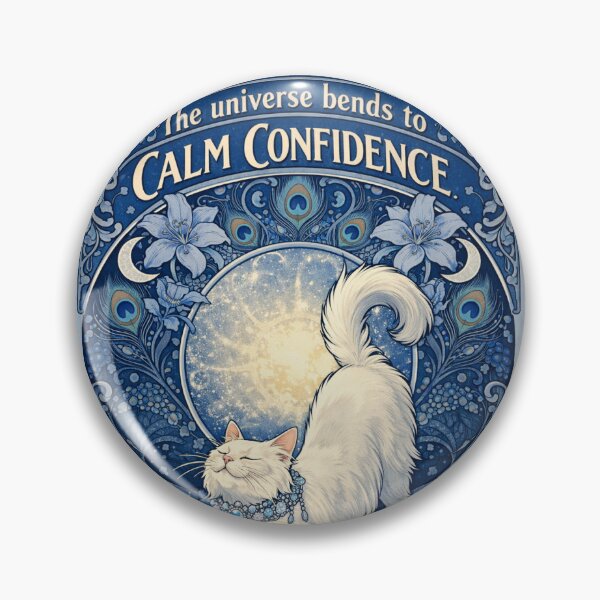Item preview, The Universe Bends to Calm Confidence | Art Nouveau Spiritual Cat Design designed and sold by ArtNouveauCats.