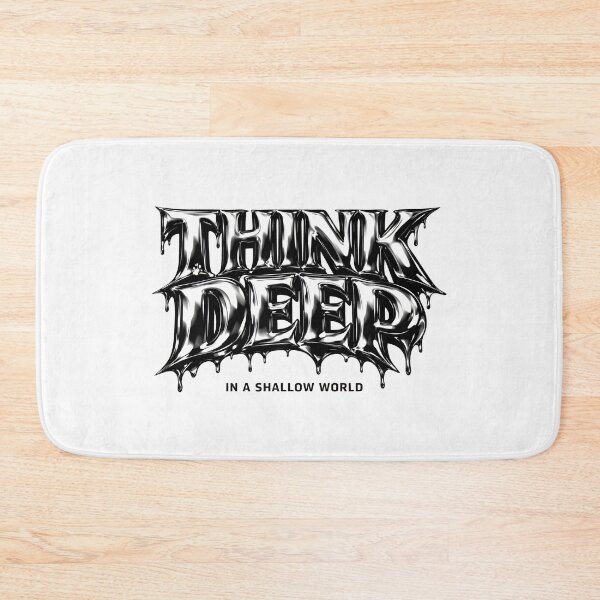Item preview, Think Deep In A Shallow World Chrome Aesthetic Streetwear Art designed and sold by SplashTastic.