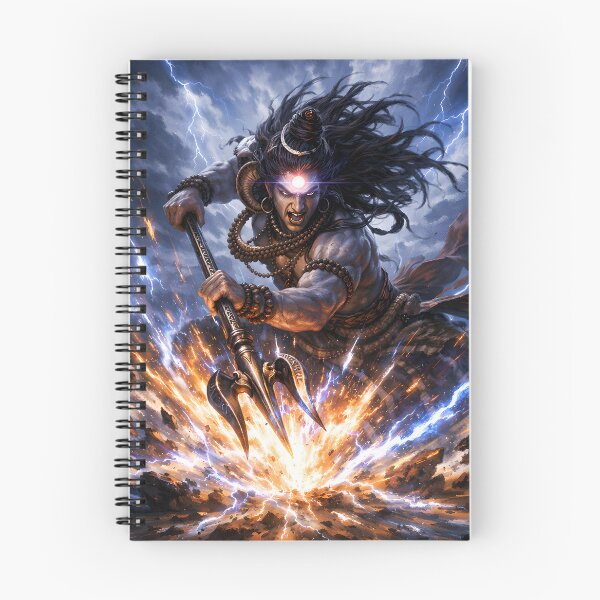 Item preview, Shiva Trishul Strike | Mahadev Divine Power Action Art designed and sold by CosmicLotusArt.