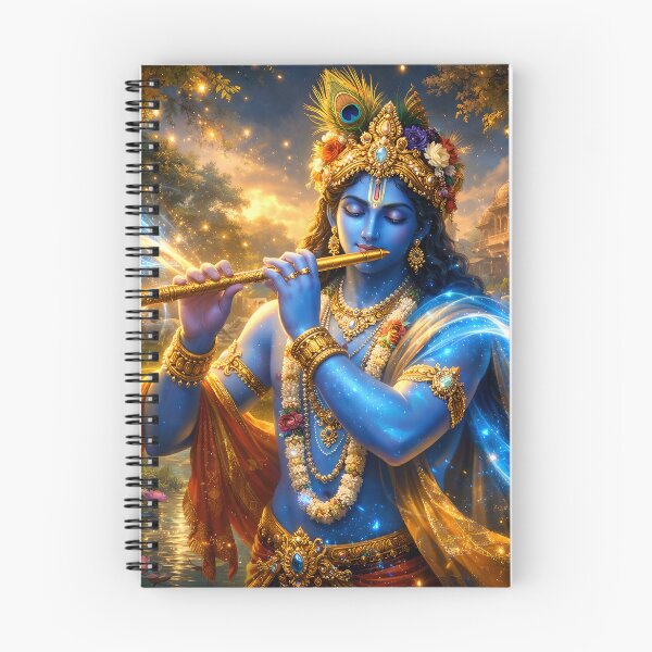 Item preview, Krishna playing the Flute | Divine Music Spiritual Art designed and sold by CosmicLotusArt.