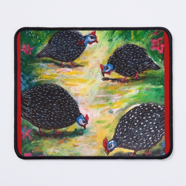 Item preview, Guinea Fowl Grazing Cushion Cover – Zimbabwe Bird Art designed and sold by Nikkiart24.redbubble.com.