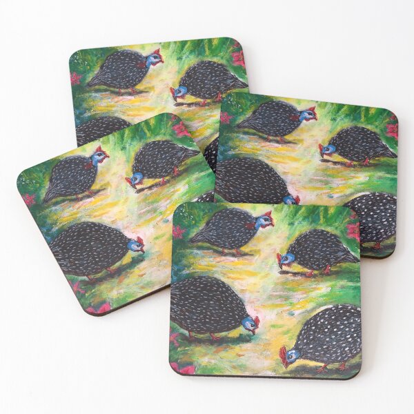 Item preview, Guinea Fowl Grazing Cushion Cover – Zimbabwe Bird Art  designed and sold by Nikkiart24.redbubble.com.
