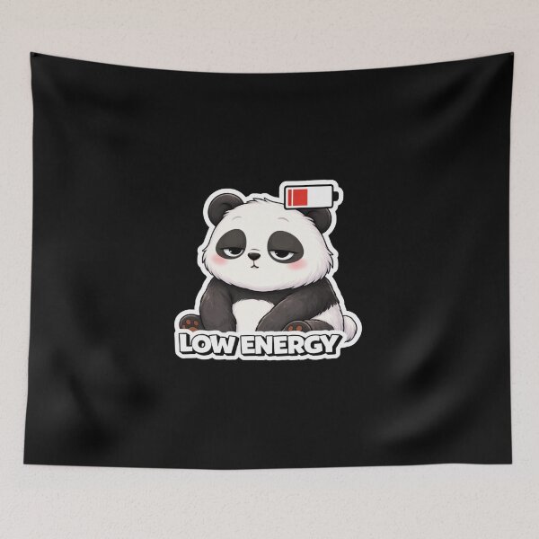 Item preview, Low Battery Panda Exhausted Mood Funny Tired Design designed and sold by LazyMoodStudio.